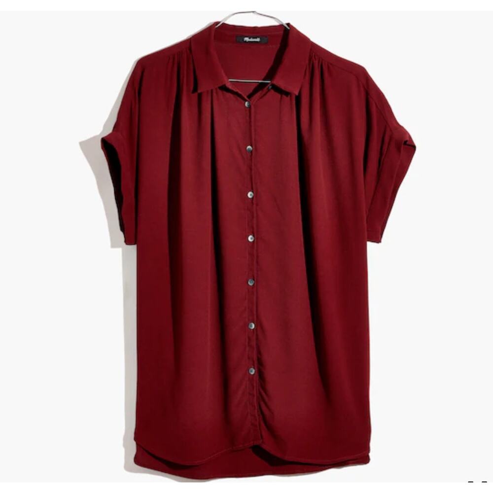 Madewell Central Drapey Shirt Dusty Burgundy Women 2X